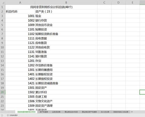 事业单位 民间非盈利组织会计科目 会计报表模板全套分享 领取